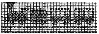 Узор поезд: О Серый х Синий о Красный + Зеленый 