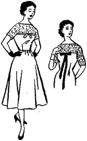 Платье и блуза, верх которых сделан из кружева или гипюра