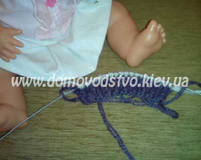 контрольный образец для расчета петель для вязания шапки для куклы