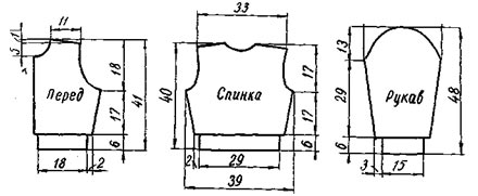 Чертеж выкроек к кофточке для девочки