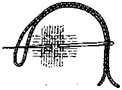 Закрепление нитки при вышивании иголкой с двумя нитками